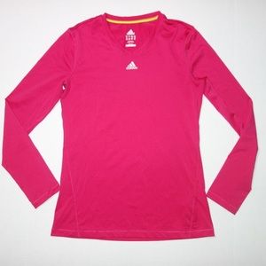 Adidas ultimate ClimaLite V-Neck Pink Workout L/S